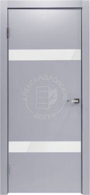 Межкомнатная дверь ALUM 6 (Металлик, Лакобель белый)